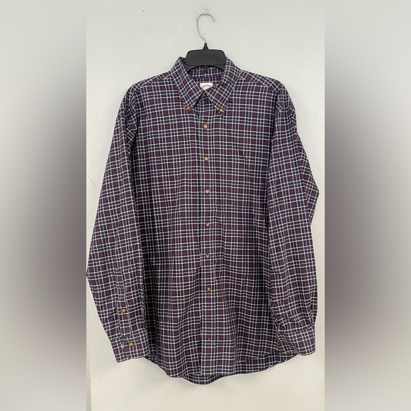 Brooks Brothers Button Down Cotton Shirt Men's Size Large Checked Long Sleeved - Picture 2 of 9